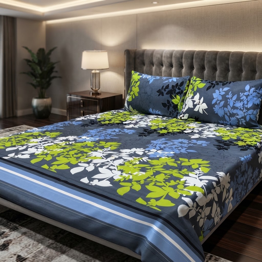 3D Crystal Cotton 3-piece Bedsheet Set view 2