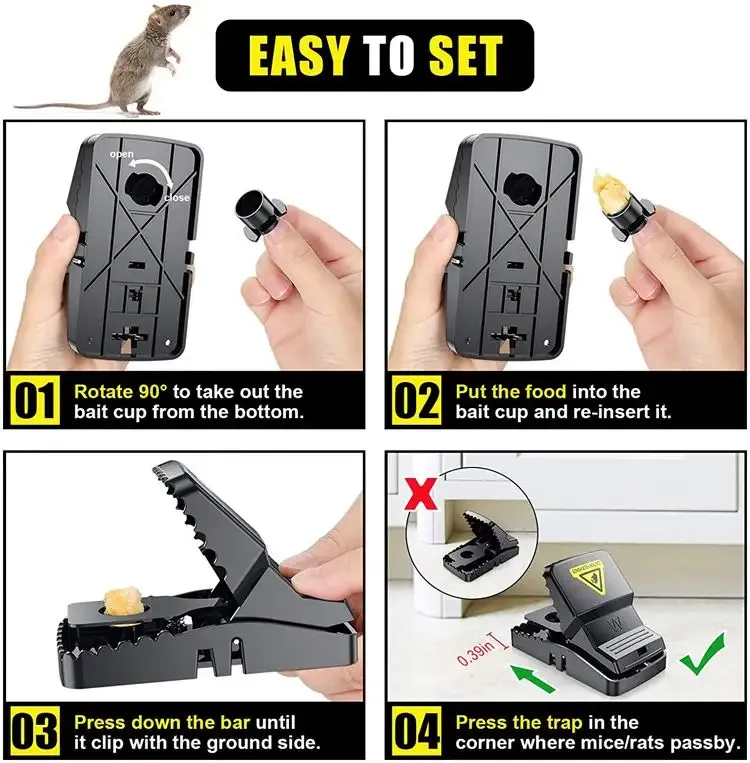 Pack of 3 Efficient Mouse Trap - Suitable for both Indoor and Outdoor use view 3
