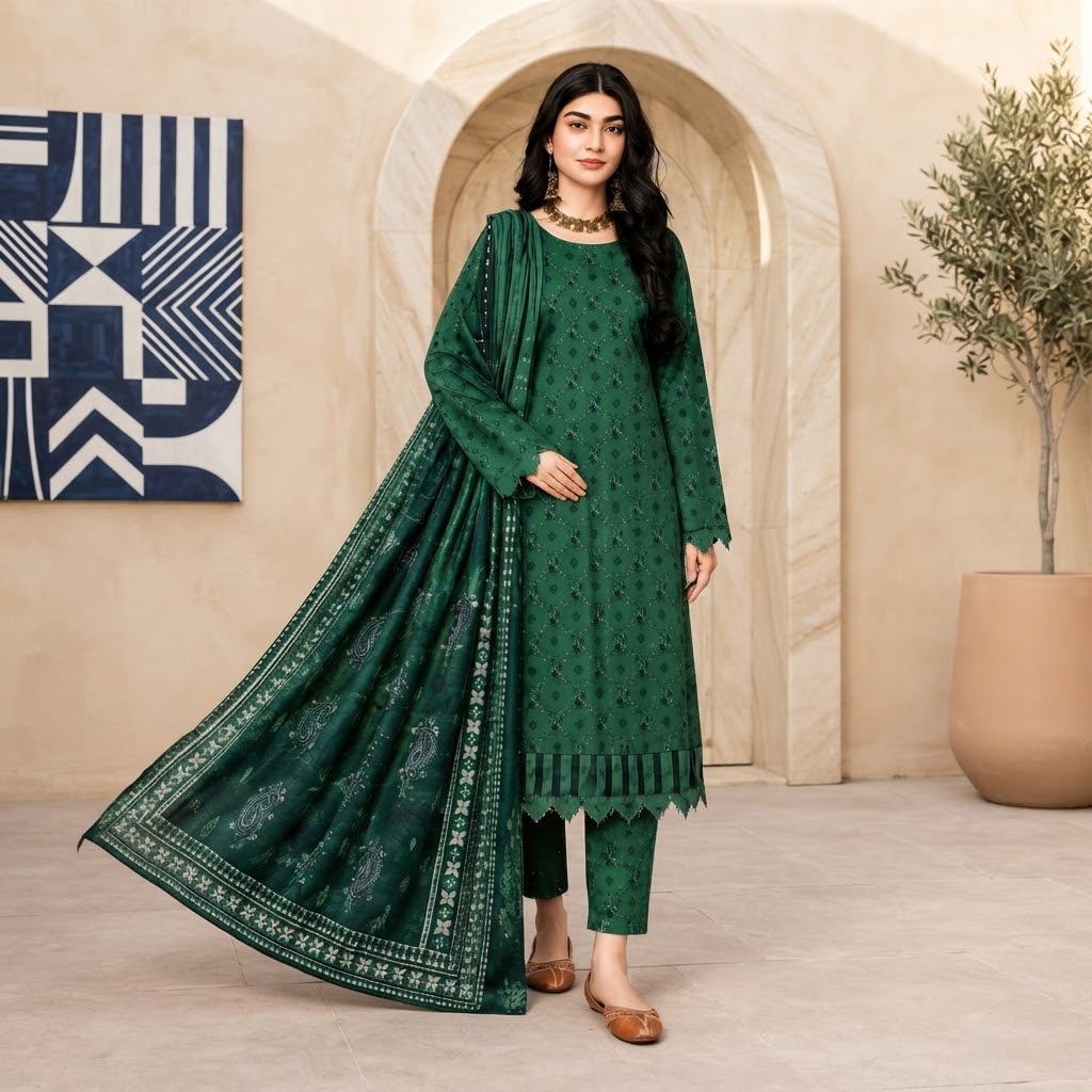 Salim Design 04 – 3 Piece Printed Lawn Suit view 2