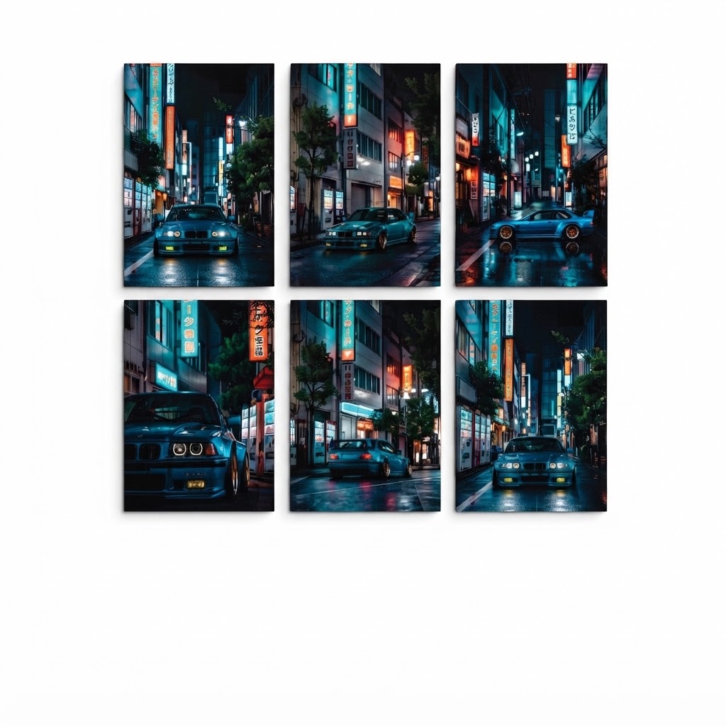 Set of 6 Premium Wall Art Photo Tiles – Modern Home Decor Sets 8x11