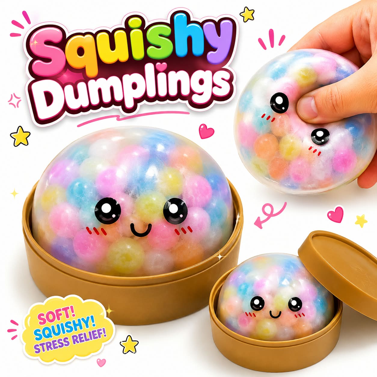 Squeeze Toys Box Dumpling Squishy Rising Stress Ball | Soft Desk Stress Relief for Office Home Relaxation - Buy Online in Pakistan at Zenbu Store