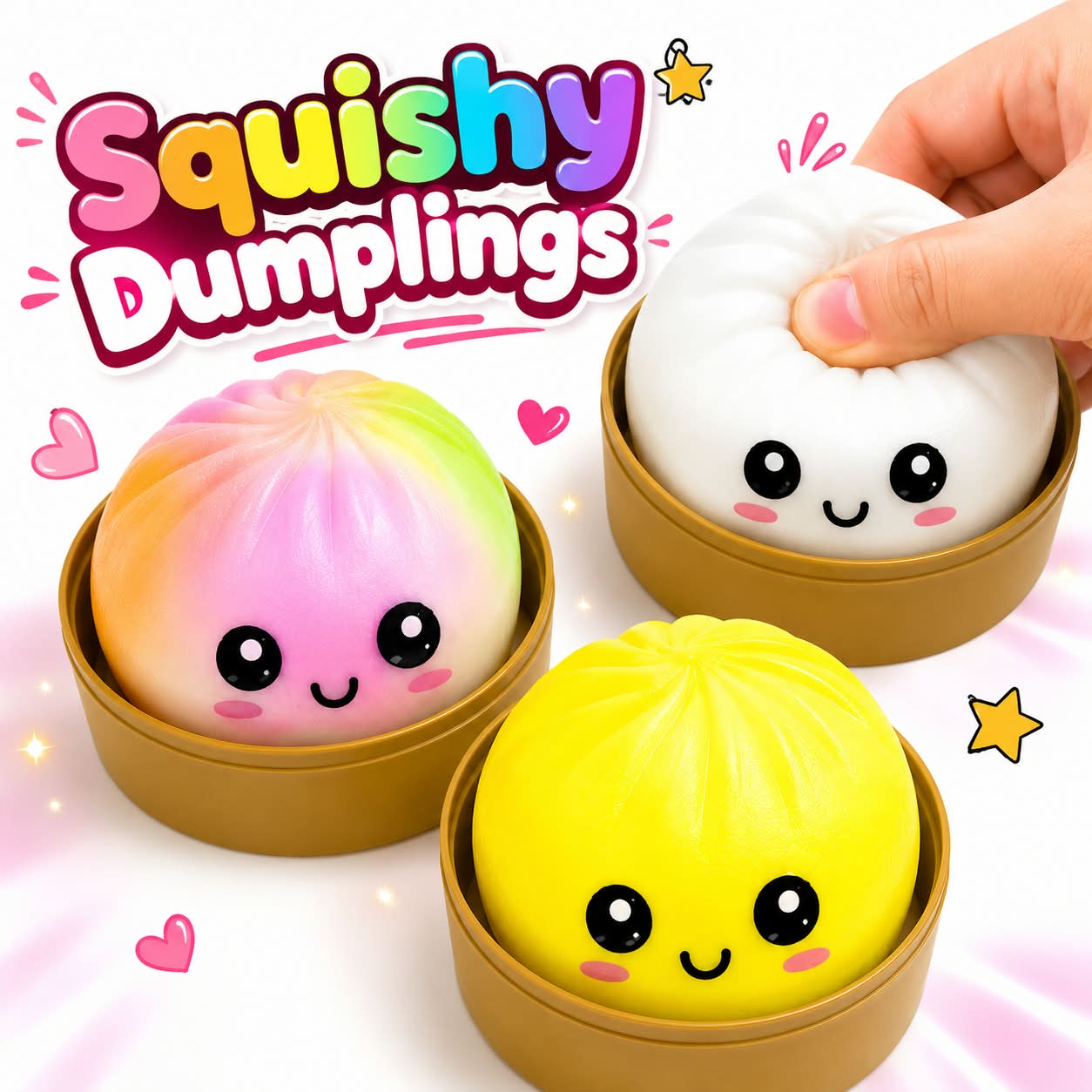 Squeeze Toys Box Dumpling Squishy Rising Stress Ball | Soft Desk Stress Relief for Office Home Relaxation view 3