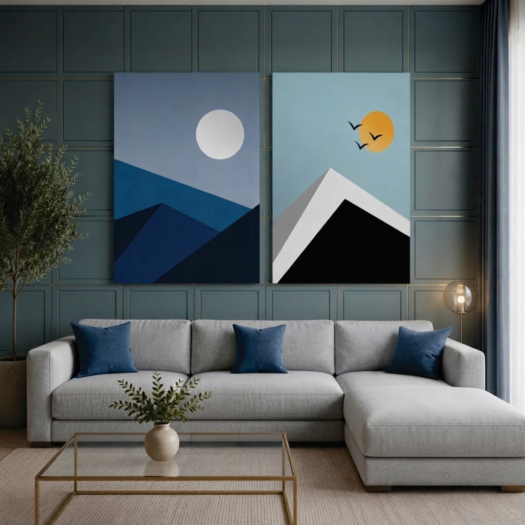 Set of 2 Premium Wall Art Photo Tiles – Designed For Interior Styling And Daily Living Space Routine - Size: 8x11