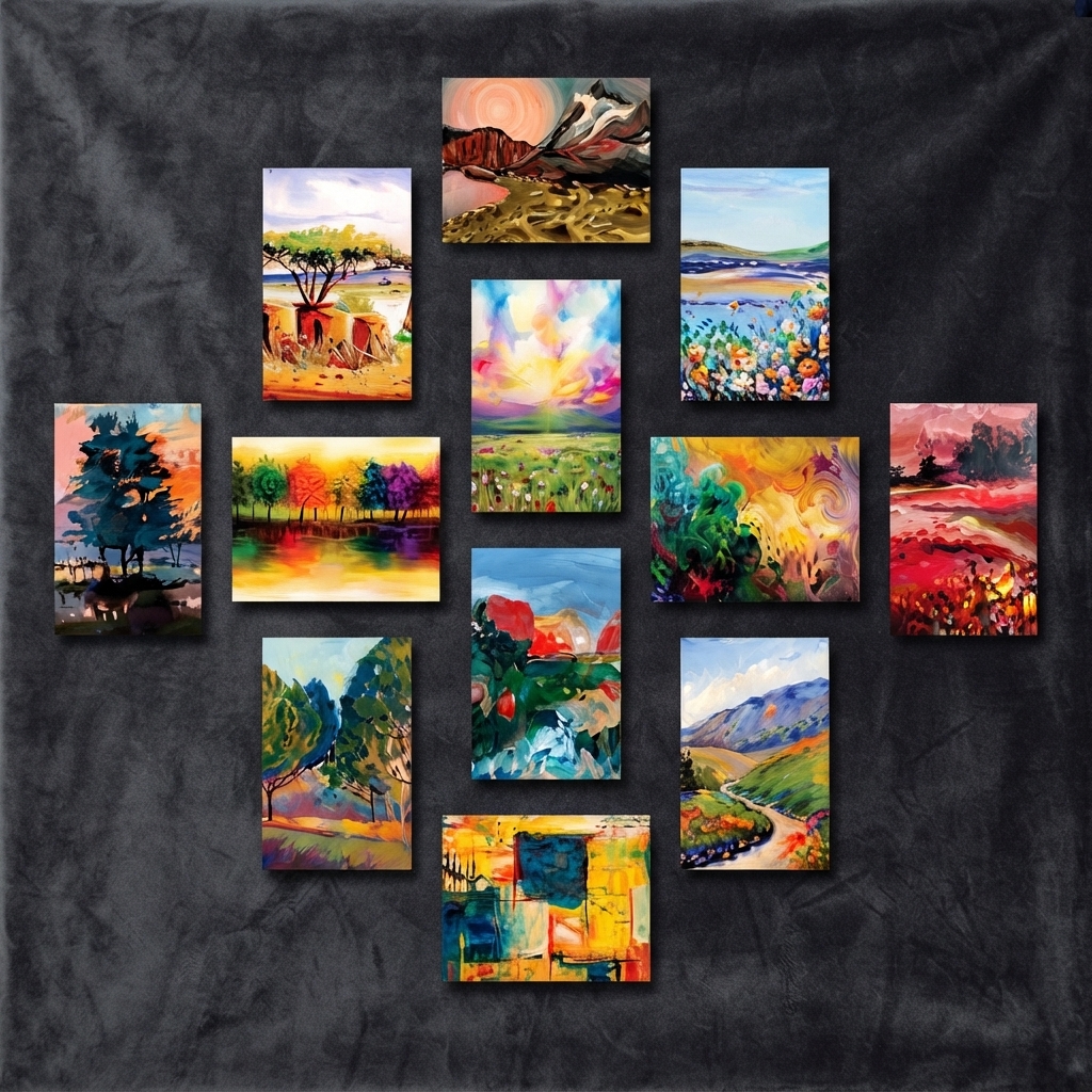 Set Of 12 Premium Wall Art Photo Tiles - Home Decor Accessory Designed For Interior Styling - Size: 8x11