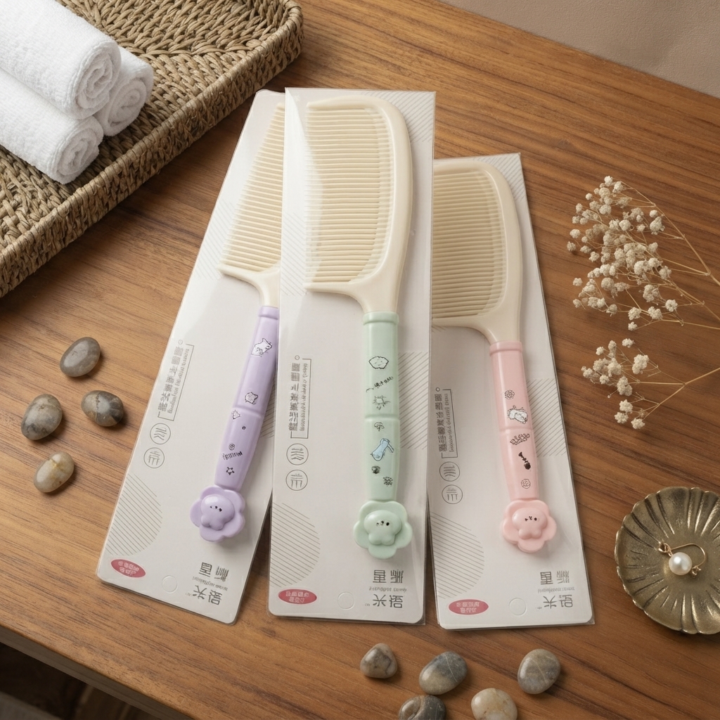 Cute Flower Design Hair Comb - Grooming Accessory Designed For Hair Styling And Daily Maintenance Routine (Random Color & Design)
