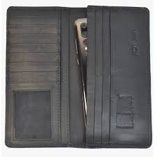 Men's Long Leather Wallet - Black view 2