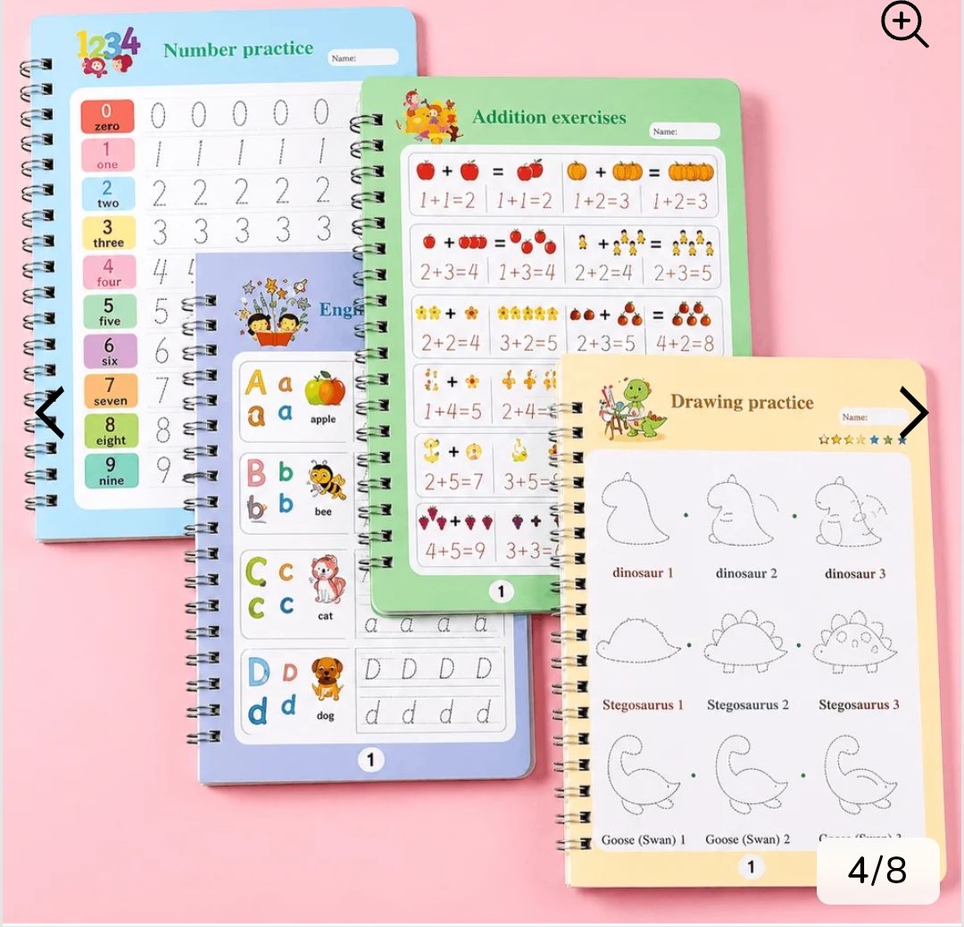 Magic Practice Copybook - Set of 4 with Disappearing Ink Pen view 2