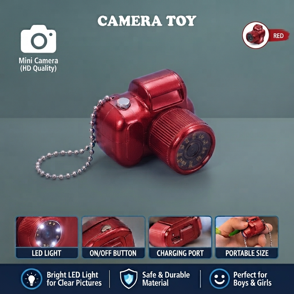 Mini Camera Toy With LED Light - Play Accessory Designed For Entertainment And Daily Activity Routine view 3