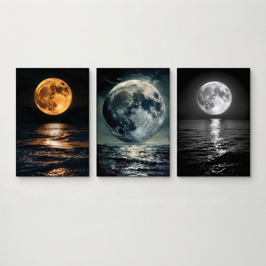 Set of 3 Premium Wall Art Photo Tiles – Home Decor Accessory Designed For Interior Styling And Daily Living Space Routine - Size: 8x11
