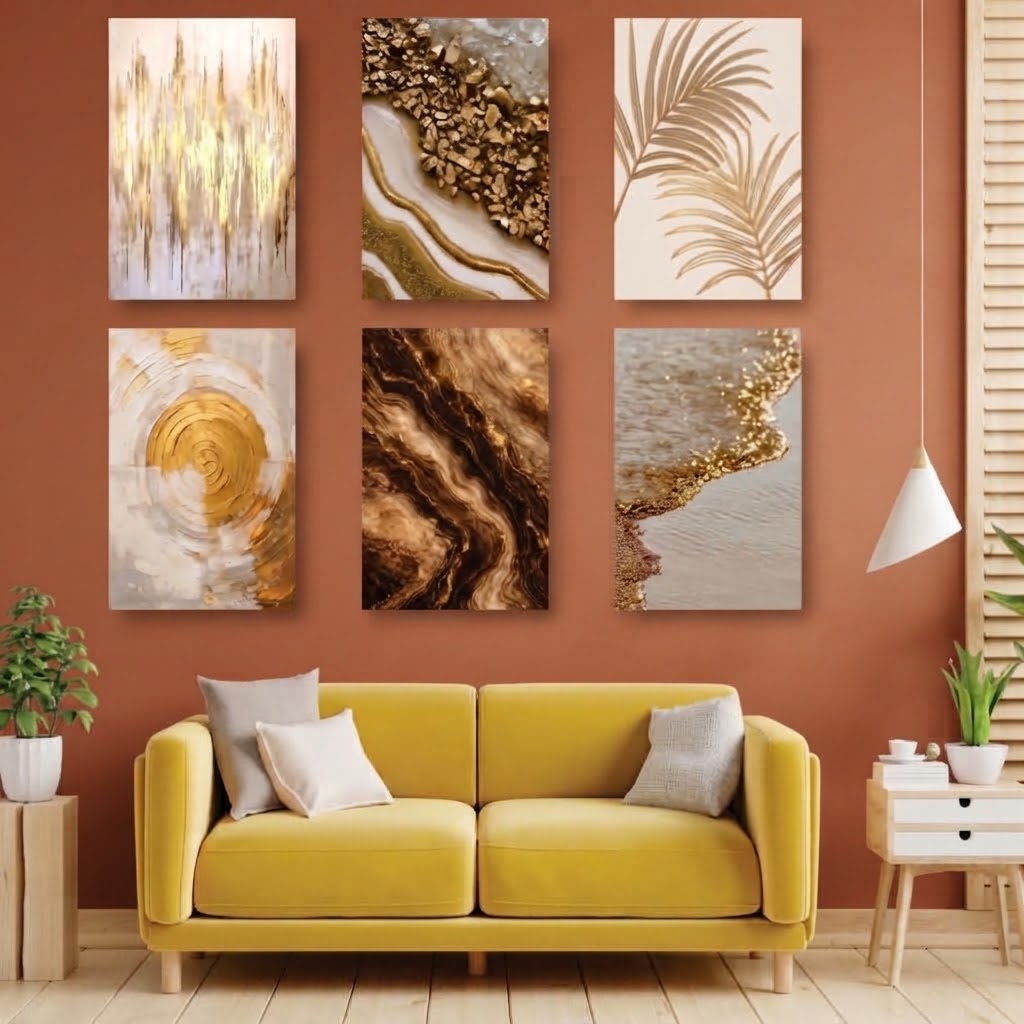 Set of 6 Premium Wall Art Photo Tiles – Modern Home Decor Sets 8x11 view 3