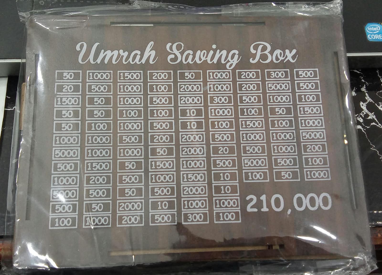Wooden Umrah Saving Box – Premium 210,000 Goal Money Box For Umrah Fund, Elegant Islamic Design Charity And Donation Storage Box view 5