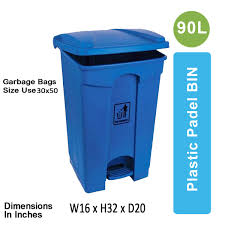Royal 15L Plastic Pedal Bin (25 cm × 39cm) – Heavy-Duty Foot-Operated Dustbin for Commercial & Office Use (Random colours) thumbnail 3