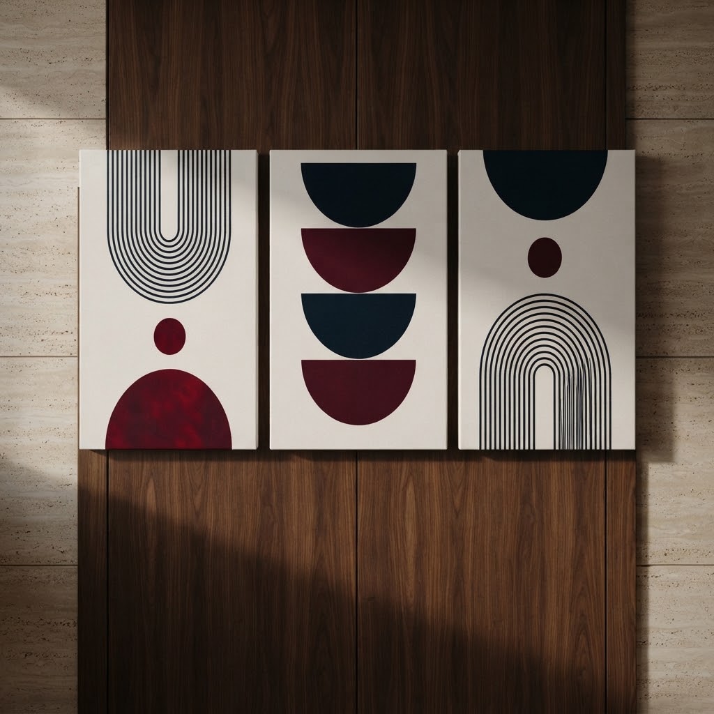 Set of 3 Premium Wall Art Photo Tiles – Modern Home Decor Sets 8x11