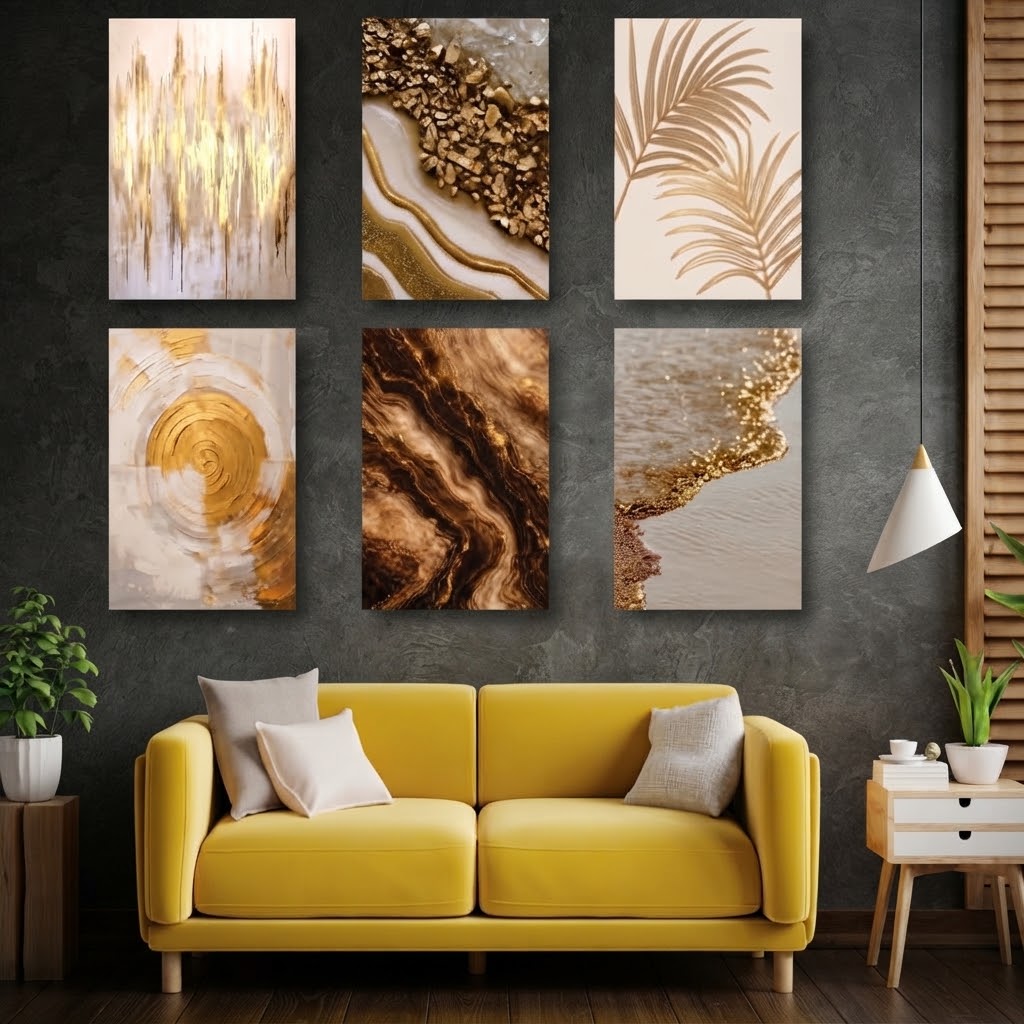 Set of 6 Premium Wall Art Photo Tiles – Modern Home Decor Sets 8x11 view 2