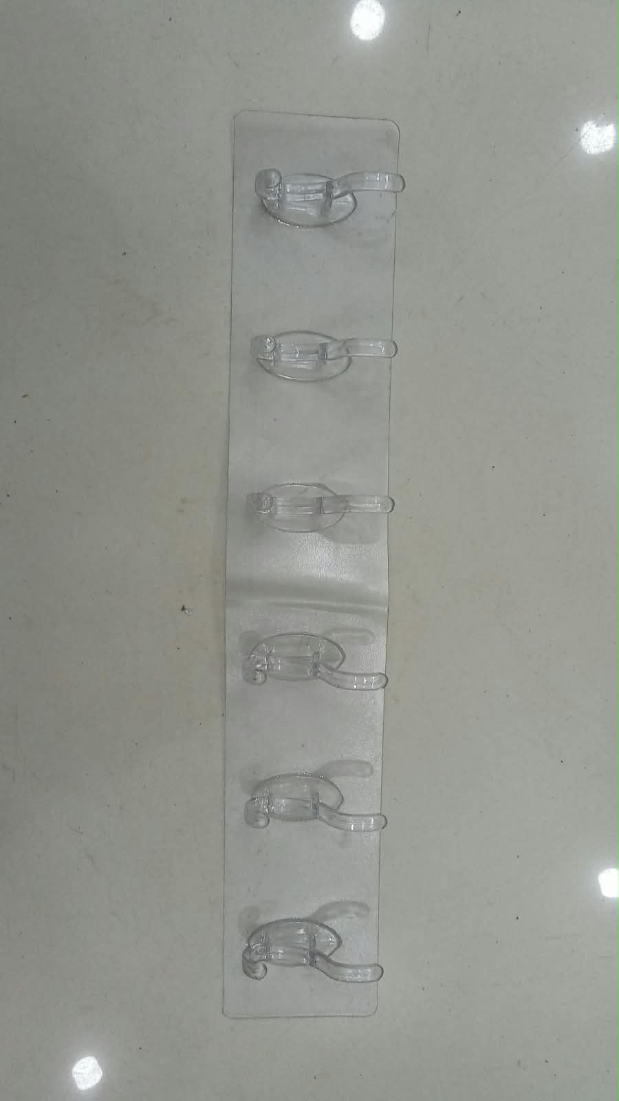 Adhesive 6-Hook Wall Hanger - Perfect for kitchens Bathrooms or Bedrooms Pack of 4 view 3