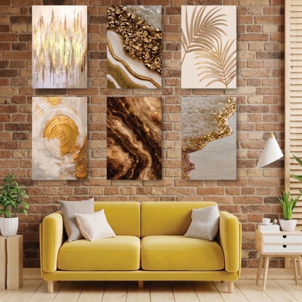 Set of 6 Premium Wall Art Photo Tiles – Modern Home Decor Sets 8x11