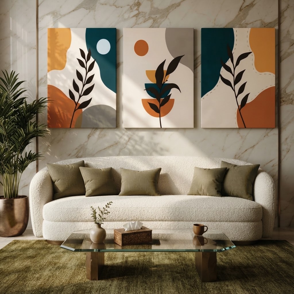 Set of 3 Premium Wall Art Photo Tiles – Modern Home Decor Sets 8x11 view 2