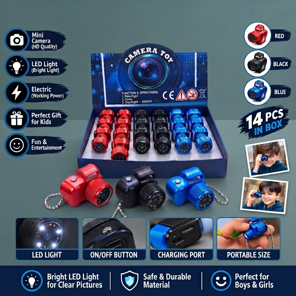 Mini Camera Toy With LED Light - Play Accessory Designed For Entertainment And Daily Activity Routine
