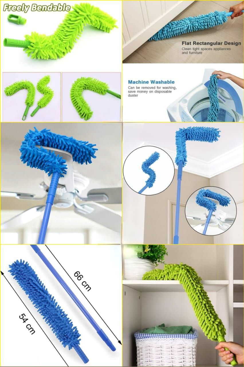 Flexible Fan Duster - Microfiber Bendable Cleaning Brush (Random Color) view 2
