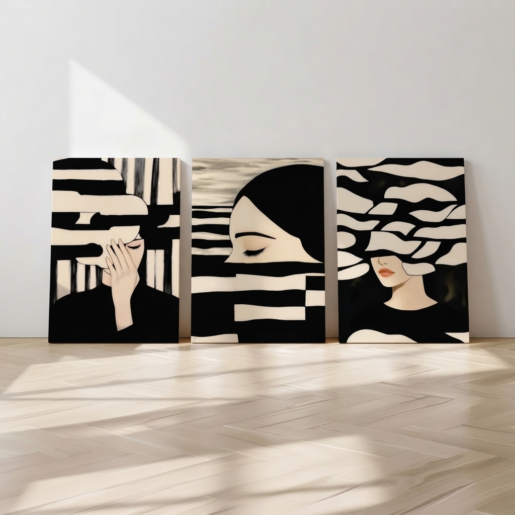 Set of 3 Premium Wall Art Photo Tiles – For Interior Styling And Daily Living Space Routine Size: 8x11