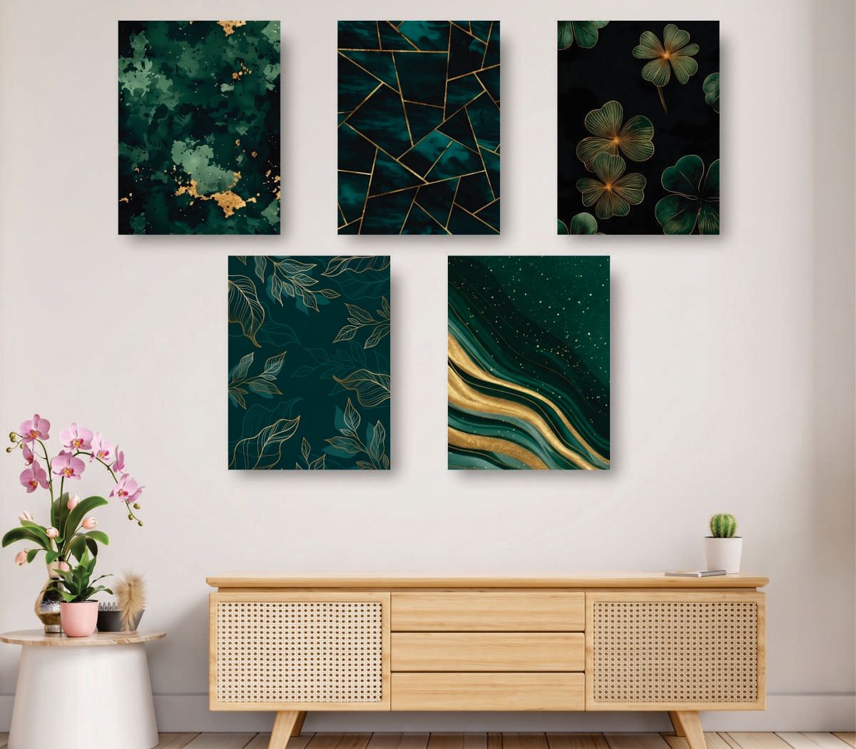 Set of 5 Premium Wall Art Photo Tiles – Modern Home Decor Sets 8x11