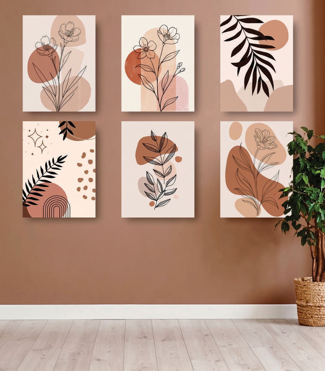 Set of 6 Premium Wall Art Photo Tiles – Modern Home Decor Sets 8x11