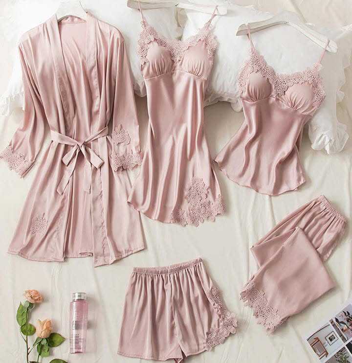 Silk Jersey 5 Piece Nighty Dress view 2