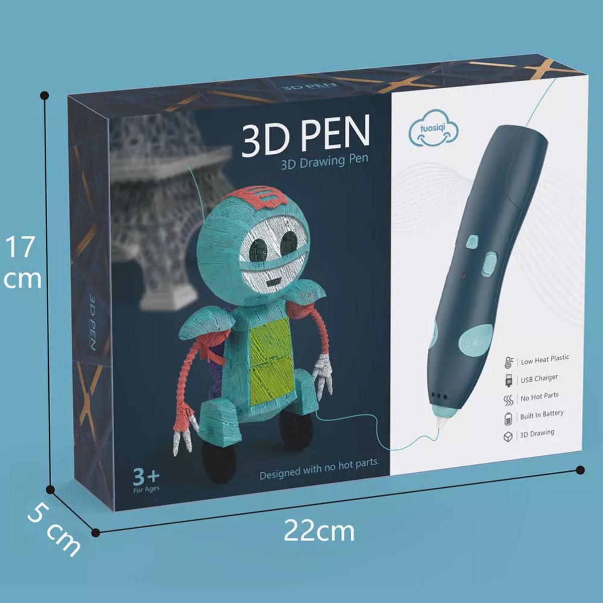 3 D Printing Pen For Kids Creative Education Art And Crafts Safe Filament Three D Pen Drawing Printer view 2