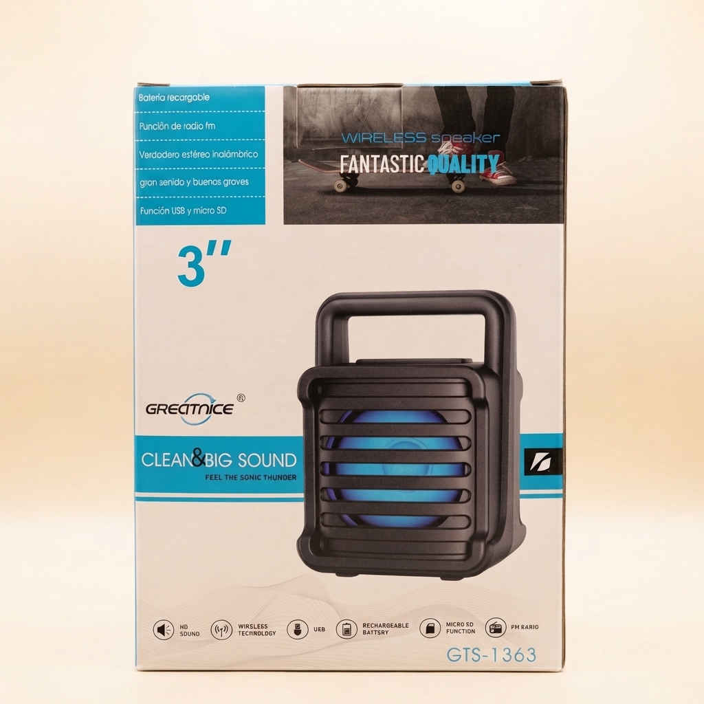 Greatnice GTS-1363 3-Inch Mini Portable Wireless Bluetooth Speaker with LED Light view 3