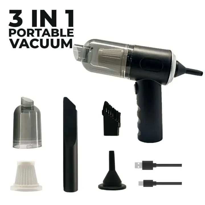 3-in-1 Portable Cordless Vacuum Cleaner | Compact Handheld Dust Cleaner