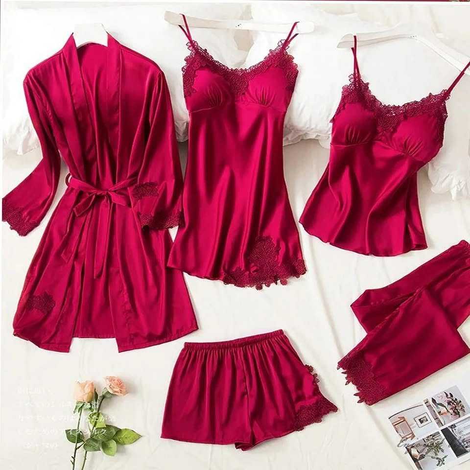 Silk Jersey 5 Piece Nighty Dress view 4