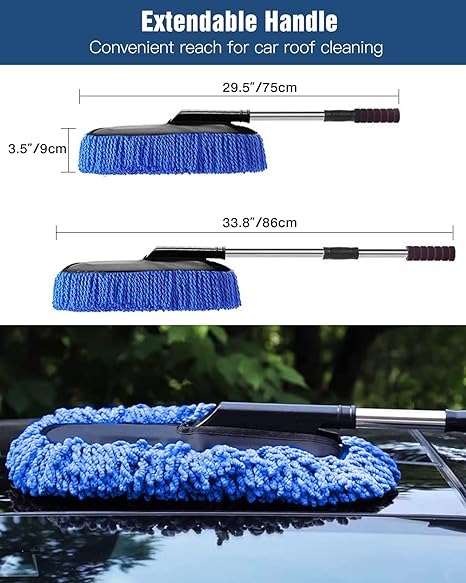 Microfiber Car Duster with Extendable Handle – Scratch-Free Auto Dust Cleaner
