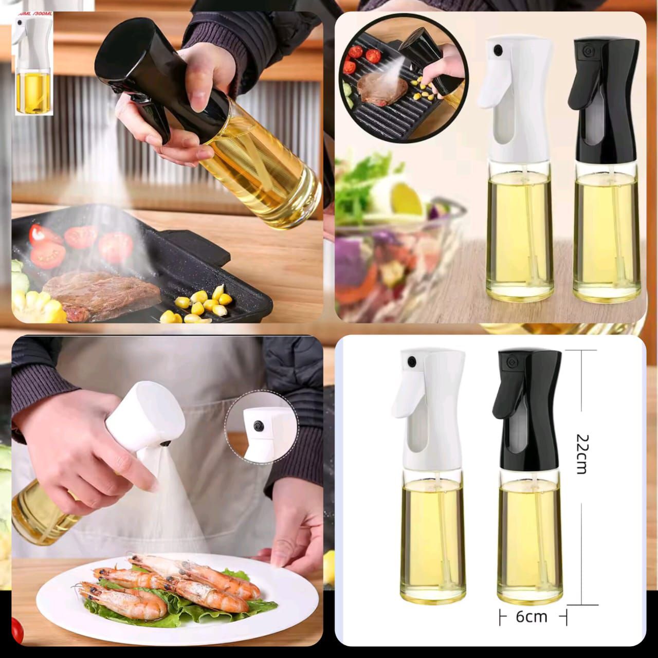 Spray Edible Oil Bottle 300ml – Kitchen Mister & Cooking Dispenser view 3