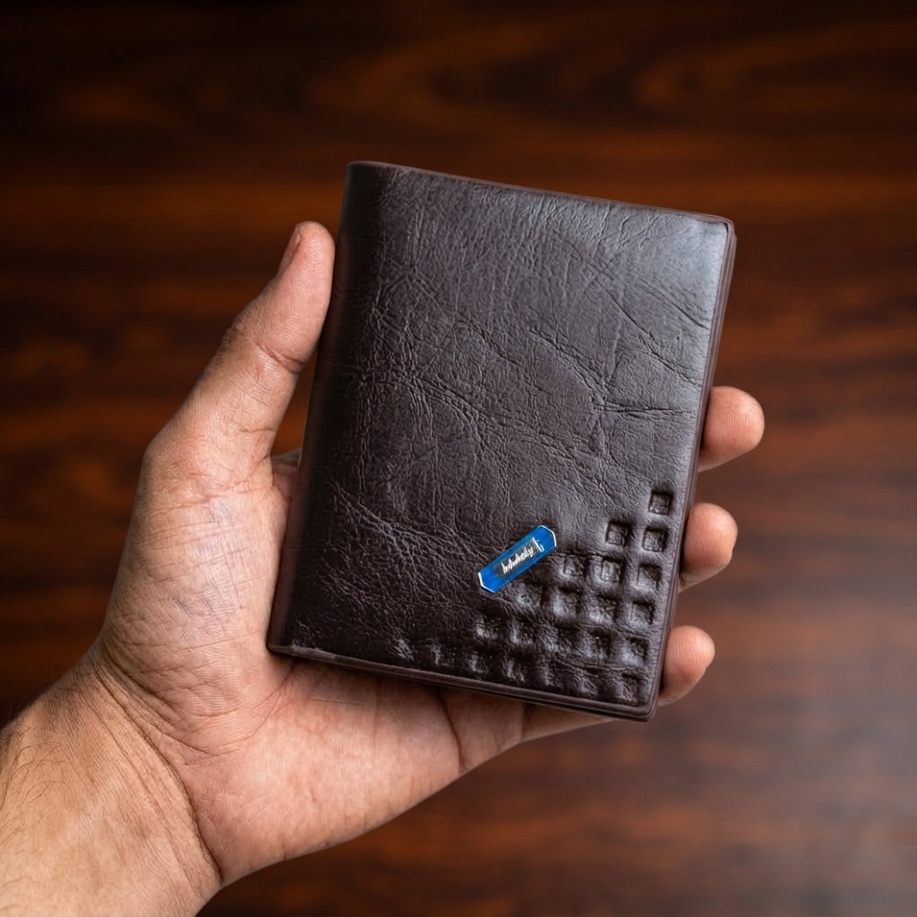 Premium Book Shape Wallet for Men – 6 Card Slots, Full Cash Pocket & Secure Button Closure view 2
