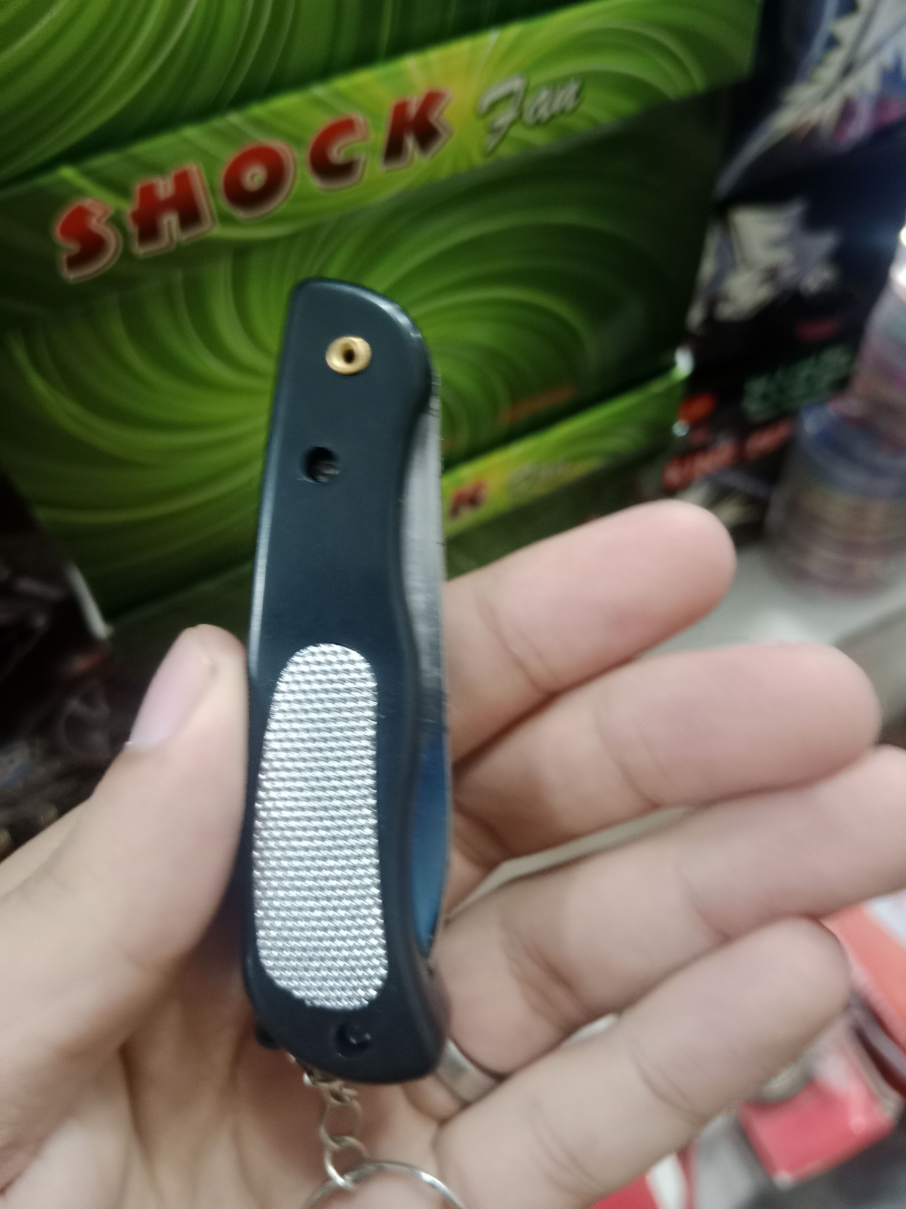 Prank Shock Folding Knife Keychain | Fun Novelty Gag Gift Portable Design view 4