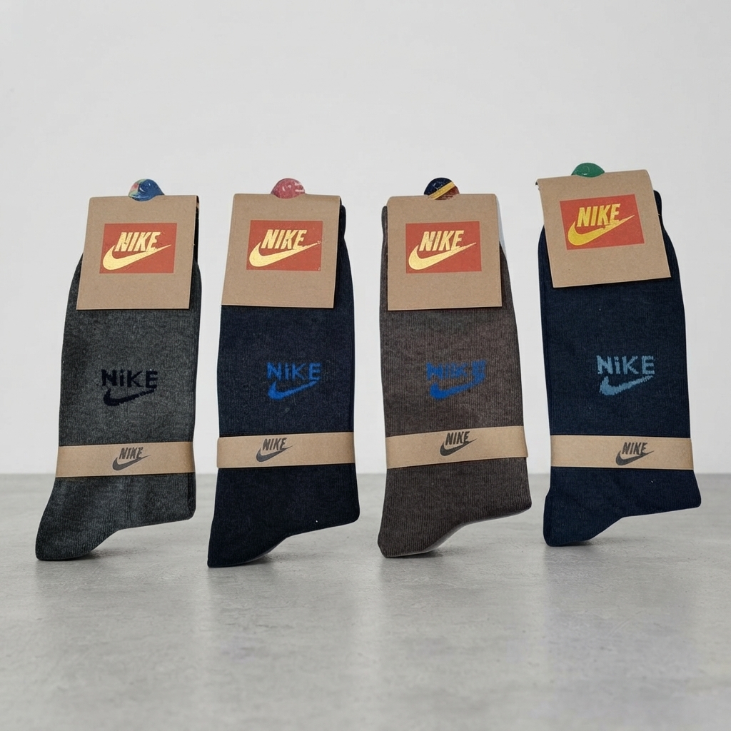 Nike Long Cotton Winter Socks - Footwear Accessory Designed For Warmth Preservation And Daily Winter Routine - Mix Colours (Pack of 3 Pairs)