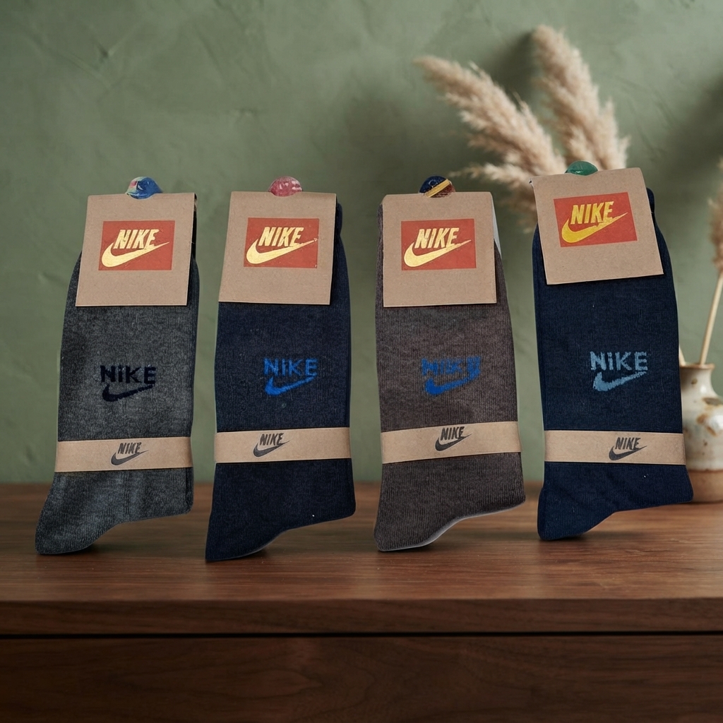 Nike Long Cotton Winter Socks - Footwear Accessory Designed For Warmth Preservation And Daily Winter Routine - Mix Colours (Pack of 3 Pairs) view 3