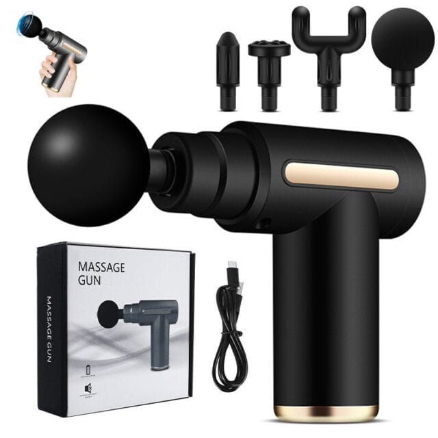 Professional Handheld Deep Tissue Massage Gun with 4 Heads - Buy Online in Pakistan at Zenbu Store