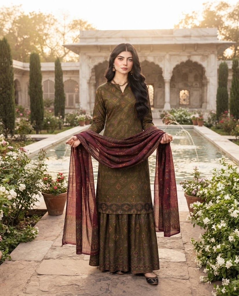 SALIM Design 07 – 3 Piece Printed Lawn Suit for Women view 2