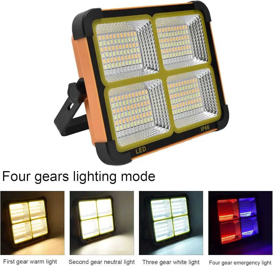 Portable 300W Solar Powered LED Work Light IP66 Waterproof view 3