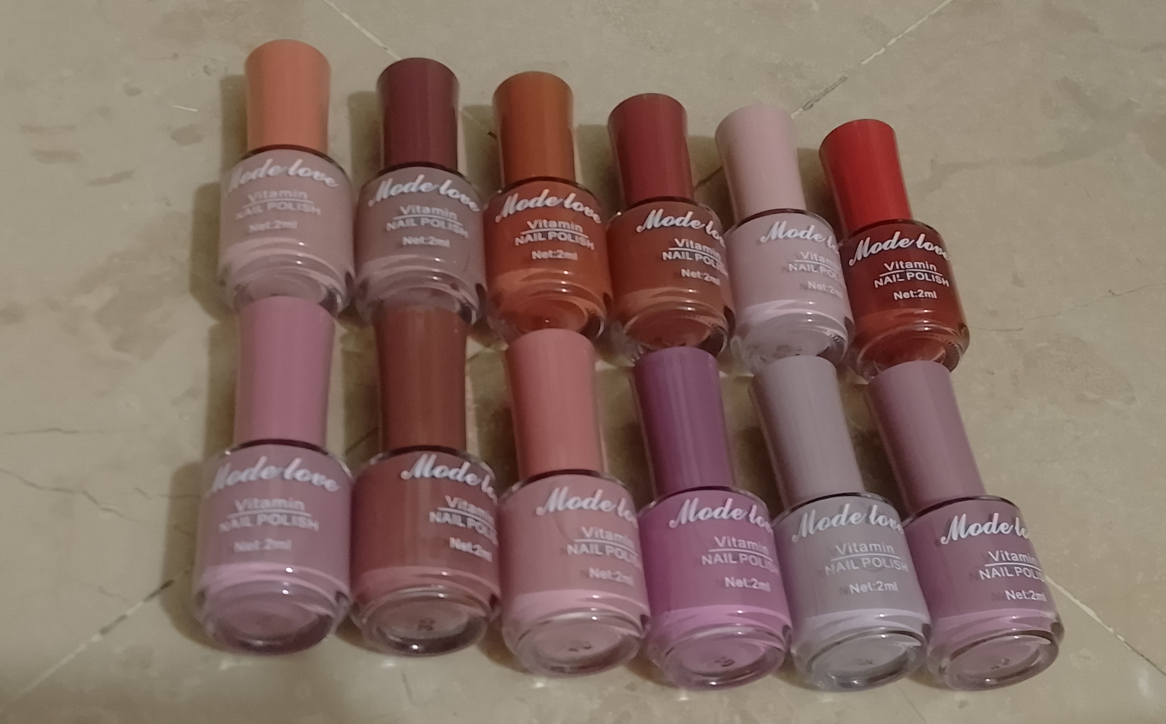 12 Pcs Nude Shades High Pigmented Big Size Nail Polish Set 20ml view 4