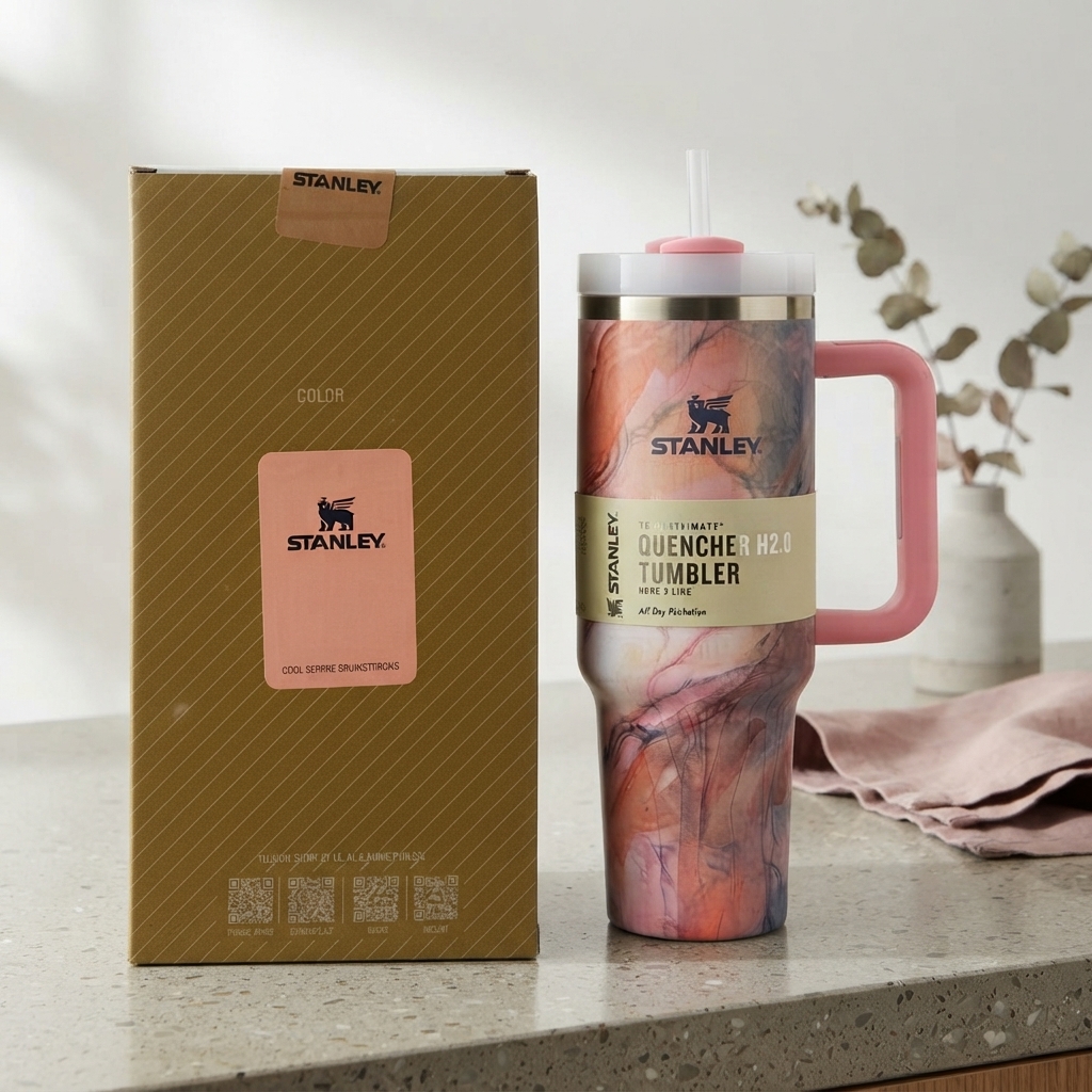 Double Wall Insulated Travel Tumbler 40oz with Handle and Straw - Buy Online in Pakistan at Zenbu Store