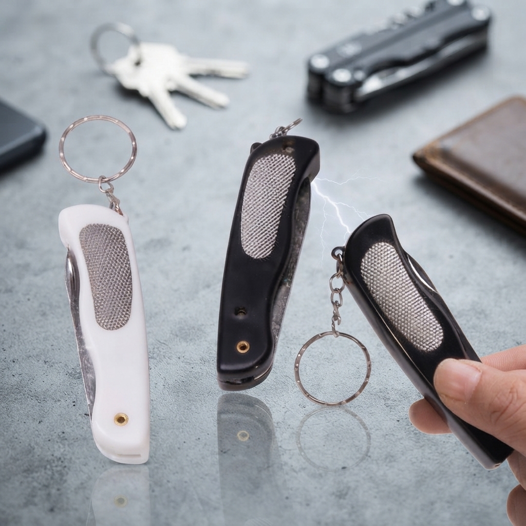Prank Shock Folding Knife Keychain | Fun Novelty Gag Gift Portable Design view 2