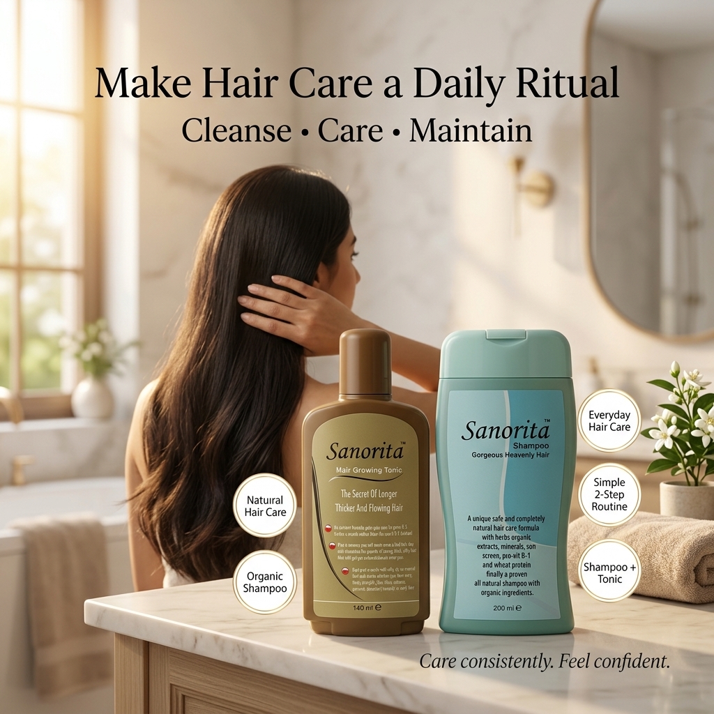 Sanorita Hair Care Combo Shampoo 200ml And Hair Growing Tonic 140ml - Buy Online in Pakistan at Zenbu Store