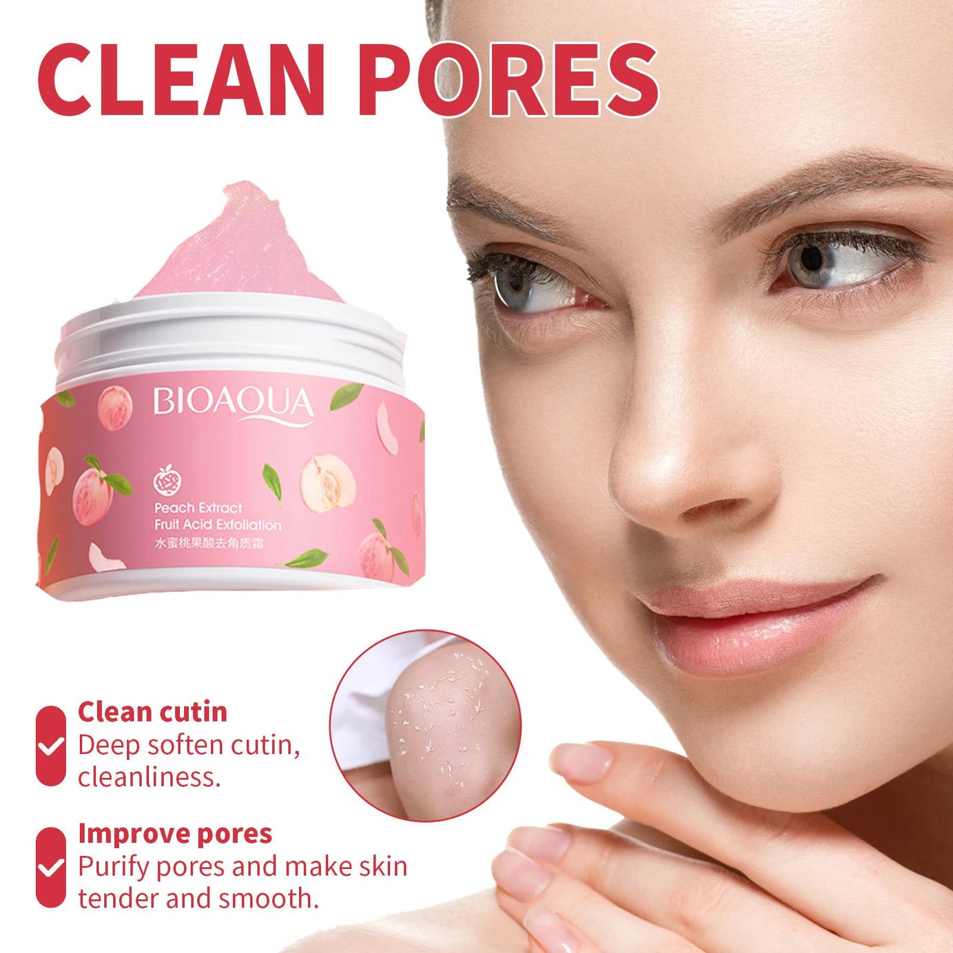 Bioaqua Whitening Face & Body Scrub Peach Gel - 140g view 2