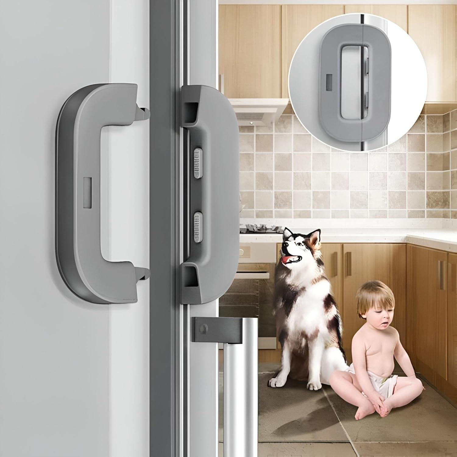 Child-Proof Refrigerator Lock | Double-Press Safety Lock (Random Color) view 2