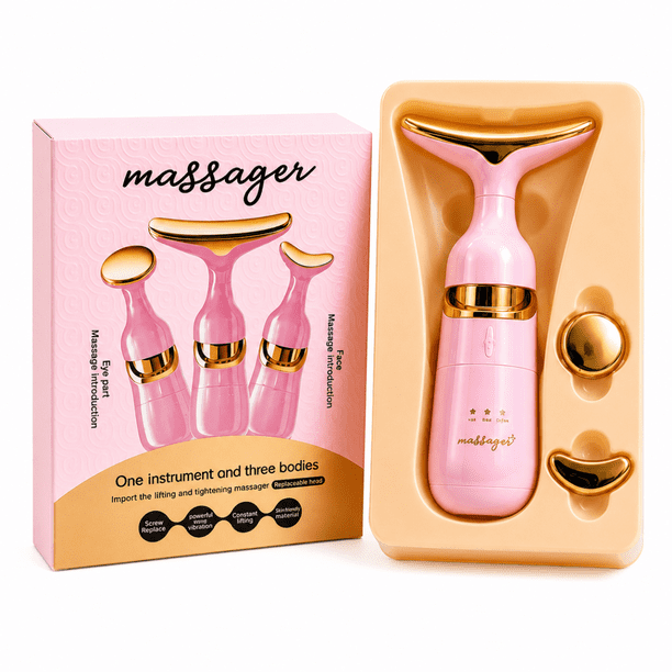 3 in 1 Facial Massager Machine for Face, Anti Wrinkles Face Neck Eyes Massager, Facial Massager Set, Sculpting Tool Multifunctional Neck Massager Beauty Device for Forehead Cheek view 2