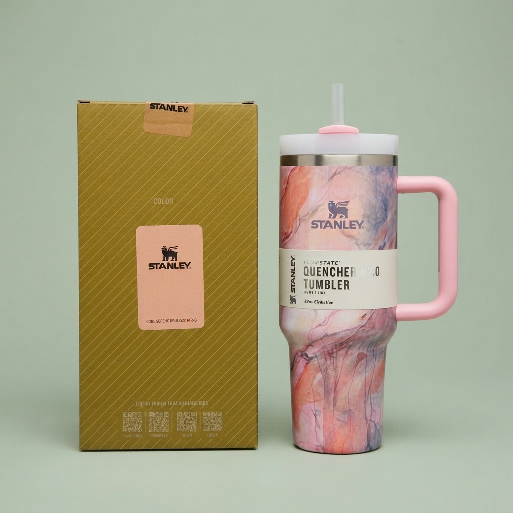Stanley Style Quencher H2.0 FlowState Tumbler - Drinkware Accessory Designed For Liquid Hydration And Daily Travel Routine - Cosmic Marble (1200ML)