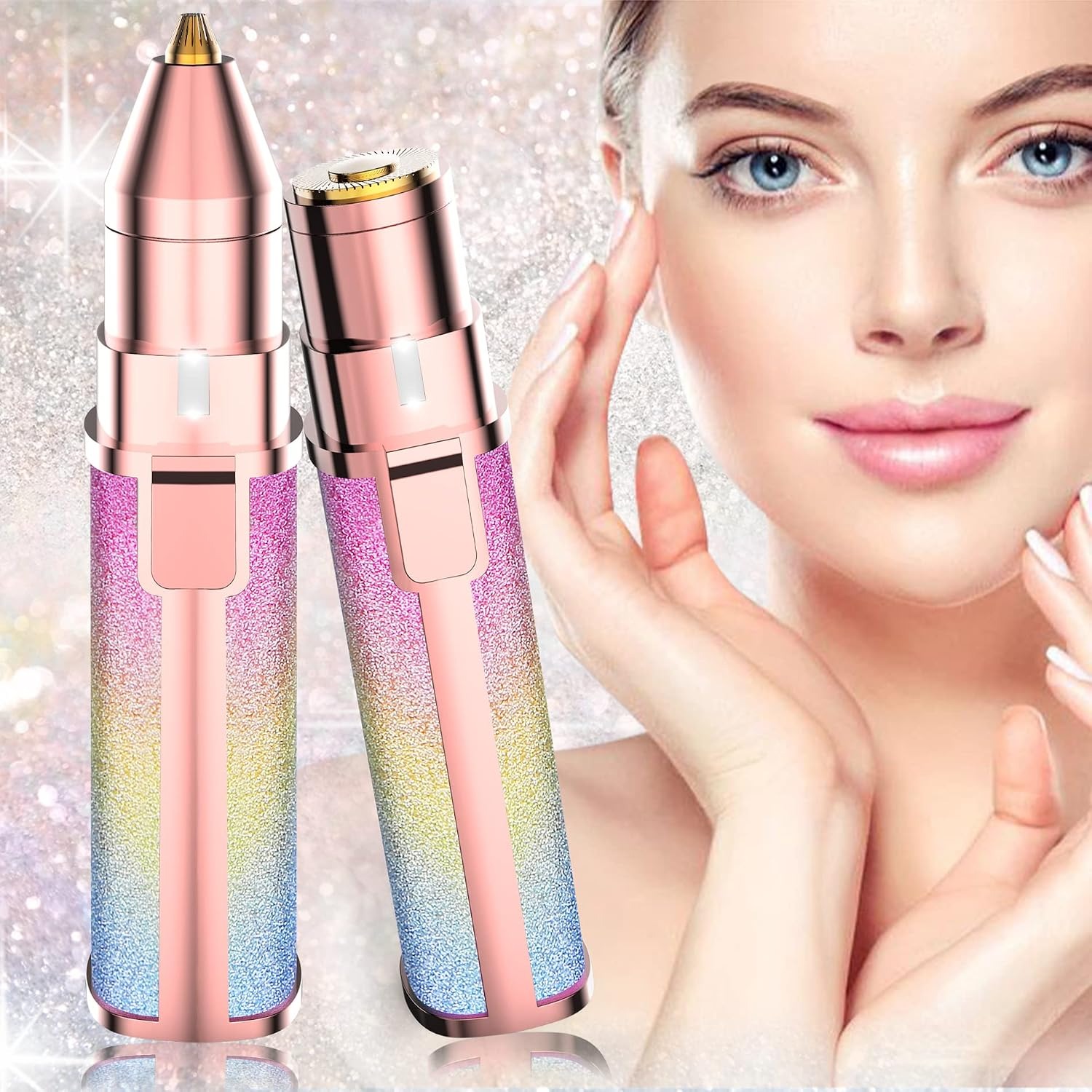Rainbow Flawless & Painless Face Hair Remover single with cable view 3