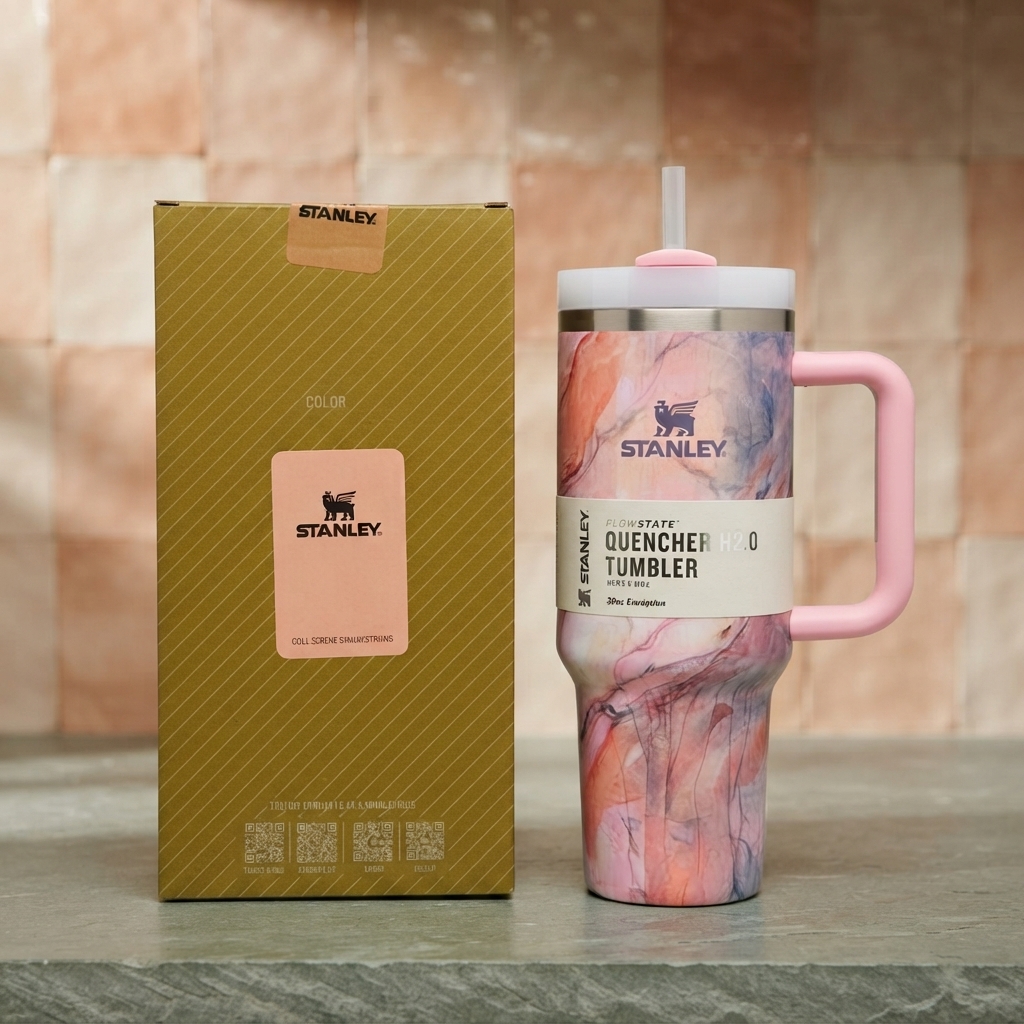 Stanley Style Quencher H2.0 FlowState Tumbler - Drinkware Accessory Designed For Liquid Hydration And Daily Travel Routine - Cosmic Marble (1200ML) view 2